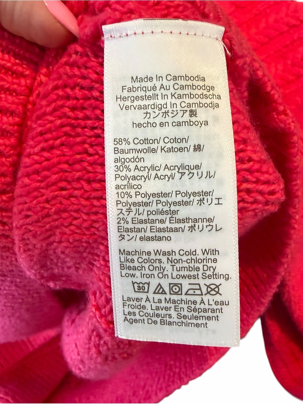 J.Crew - NWT Mockneck Rolled Cable Knit Sweater Raspberry Pink Sz Xl - Picture 7 of 7